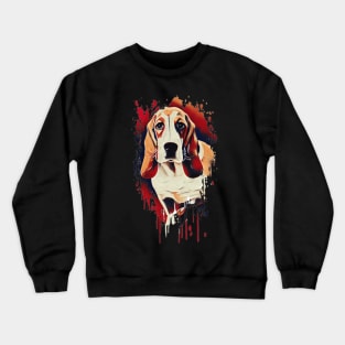 Bassitt Hound Tie Dye dog art design Crewneck Sweatshirt